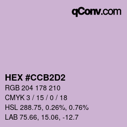 Color code: HEX #CCB2D2 | qconv.com