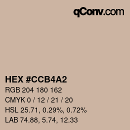 Color code: HEX #CCB4A2 | qconv.com