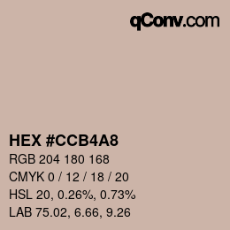 カラーコード: HEX #CCB4A8 | qconv.com