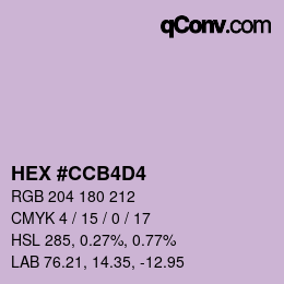 カラーコード: HEX #CCB4D4 | qconv.com