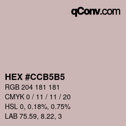 カラーコード: HEX #CCB5B5 | qconv.com