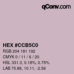 Color code: HEX #CCB5C0 | qconv.com
