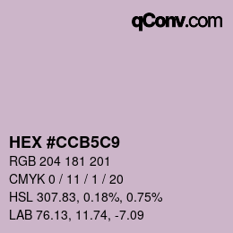 カラーコード: HEX #CCB5C9 | qconv.com