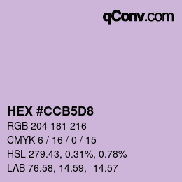 カラーコード: HEX #CCB5D8 | qconv.com