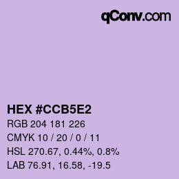 Farbcode: HEX #CCB5E2 | qconv.com