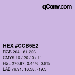 Código de color: HEX #CCB5E2 | qconv.com