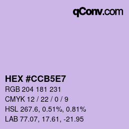 Color code: HEX #CCB5E7 | qconv.com