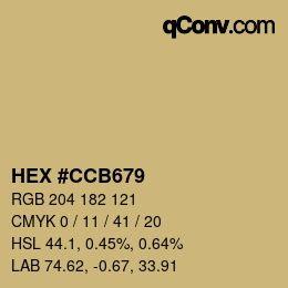 Color code: HEX #CCB679 | qconv.com