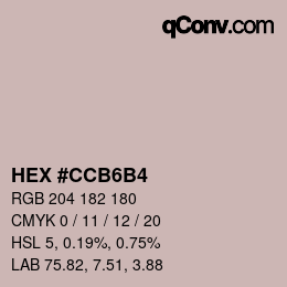 Color code: HEX #CCB6B4 | qconv.com