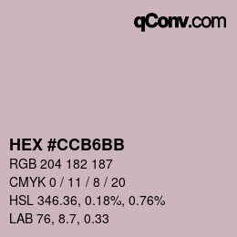 Color code: HEX #CCB6BB | qconv.com