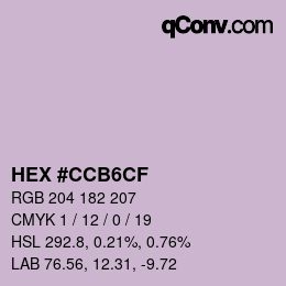 Color code: HEX #CCB6CF | qconv.com