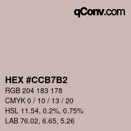 カラーコード: HEX #CCB7B2 | qconv.com