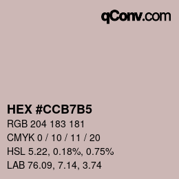 カラーコード: HEX #CCB7B5 | qconv.com