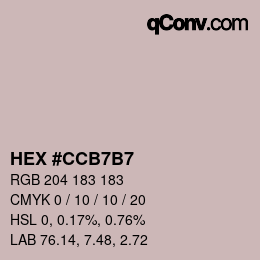 Color code: HEX #CCB7B7 | qconv.com