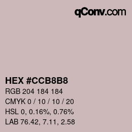 Color code: HEX #CCB8B8 | qconv.com