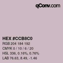 Color code: HEX #CCB8C0 | qconv.com