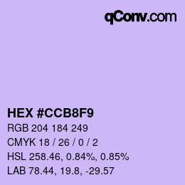 Color code: HEX #CCB8F9 | qconv.com