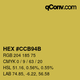 カラーコード: HEX #CCB94B | qconv.com