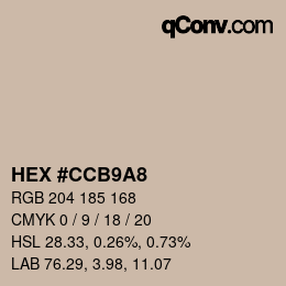 Código de color: HEX #CCB9A8 | qconv.com