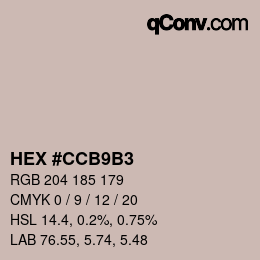 Farbcode: HEX #CCB9B3 | qconv.com
