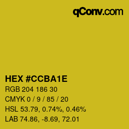 Color code: HEX #CCBA1E | qconv.com