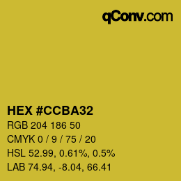 カラーコード: HEX #CCBA32 | qconv.com