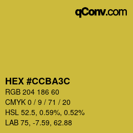 Color code: HEX #CCBA3C | qconv.com