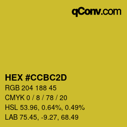 Color code: HEX #CCBC2D | qconv.com