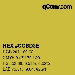 Color code: HEX #CCBD3E | qconv.com
