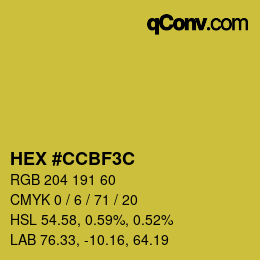 Color code: HEX #CCBF3C | qconv.com