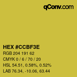 Color code: HEX #CCBF3E | qconv.com