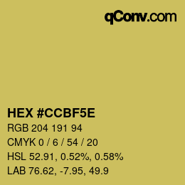 カラーコード: HEX #CCBF5E | qconv.com