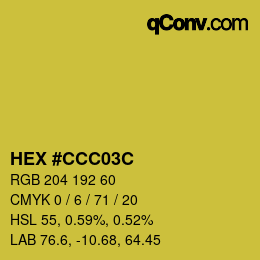 Color code: HEX #CCC03C | qconv.com