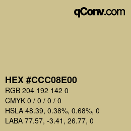 Color code: HEX #CCC08E00 | qconv.com