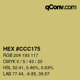 Color code: HEX #CCC175 | qconv.com