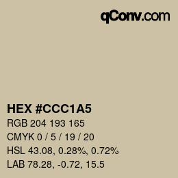 カラーコード: HEX #CCC1A5 | qconv.com