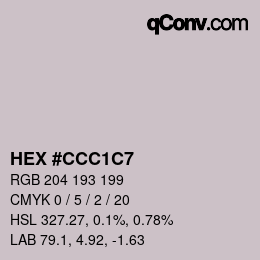 Color code: HEX #CCC1C7 | qconv.com