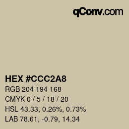 Código de color: HEX #CCC2A8 | qconv.com