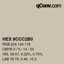 カラーコード: HEX #CCC2B0 | qconv.com