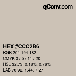 カラーコード: HEX #CCC2B6 | qconv.com