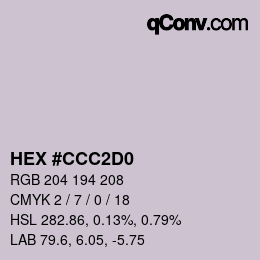 Color code: HEX #CCC2D0 | qconv.com