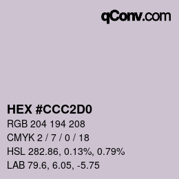 Farbcode: HEX #CCC2D0 | qconv.com