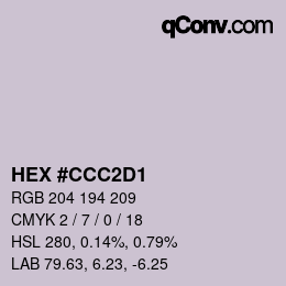 Color code: HEX #CCC2D1 | qconv.com