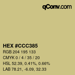 颜色代码: HEX #CCC385 | qconv.com