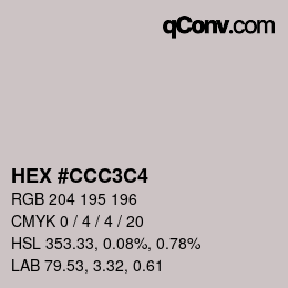 Color code: HEX #CCC3C4 | qconv.com