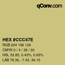 Color code: HEX #CCC47E | qconv.com