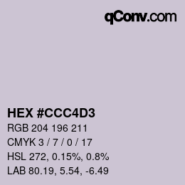 Color code: HEX #CCC4D3 | qconv.com