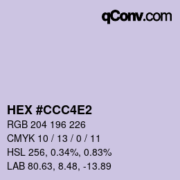 カラーコード: HEX #CCC4E2 | qconv.com