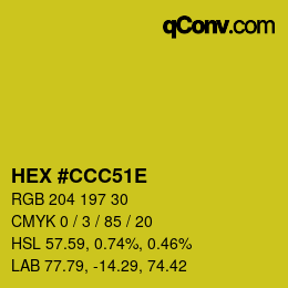 Color code: HEX #CCC51E | qconv.com
