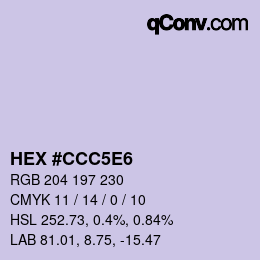 Color code: HEX #CCC5E6 | qconv.com